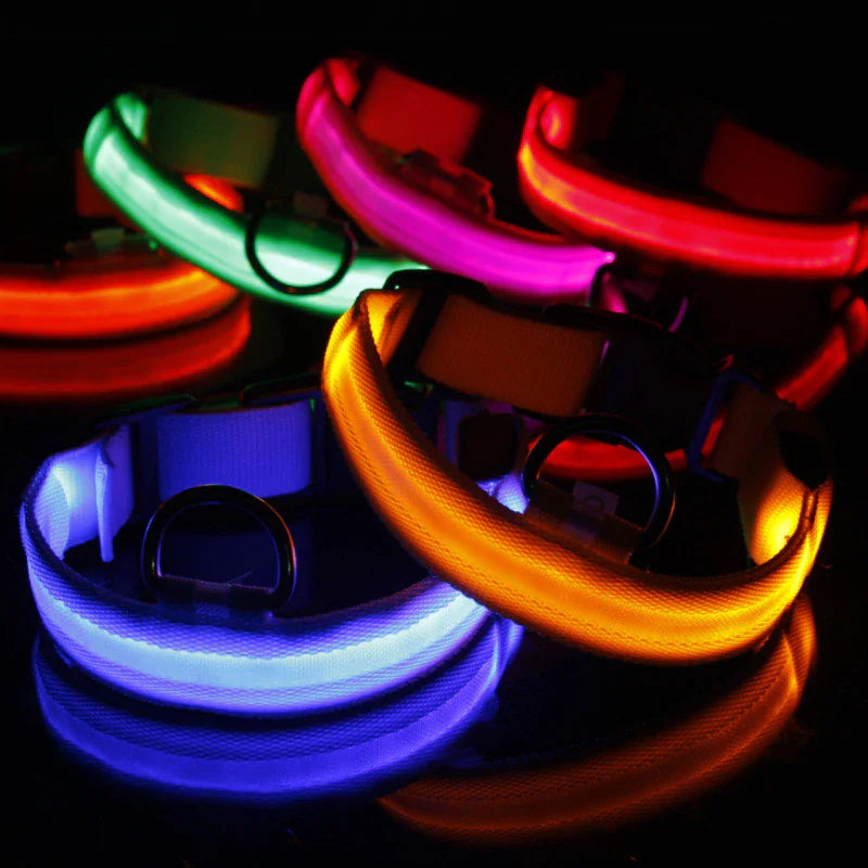 LED Adjustable Dog Collar Blinking Flashing Light